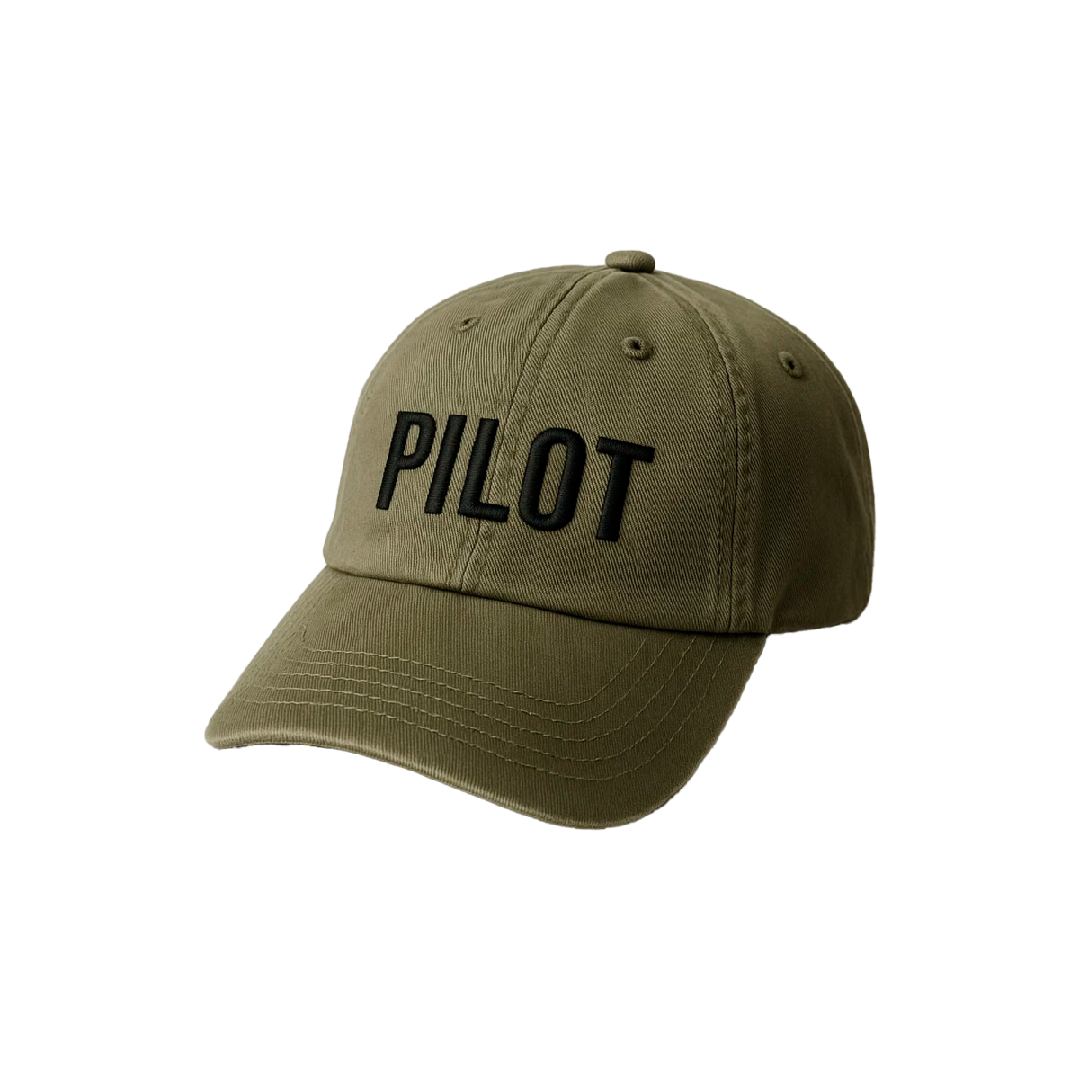 Probel Cap "Pilot", Oliv mit schwarzer Stickerei