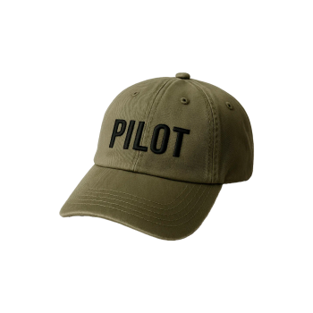 Probel Cap "Pilot", Oliv mit schwarzer Stickerei