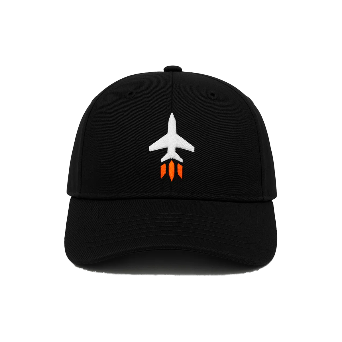 Probel Cap "Jet Flame", Schwarz mit weiß-orangefarbener Stickerei