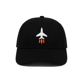Probel Cap "Jet Flame", Schwarz mit weiß-orangefarbener Stickerei
