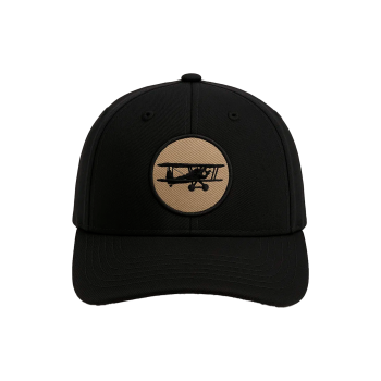Probel Cap "Biplane Patch", Schwarz mit sandfarbener Stickerei