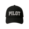 Probel Cap "Pilot", Black with white embroidery and grey outline