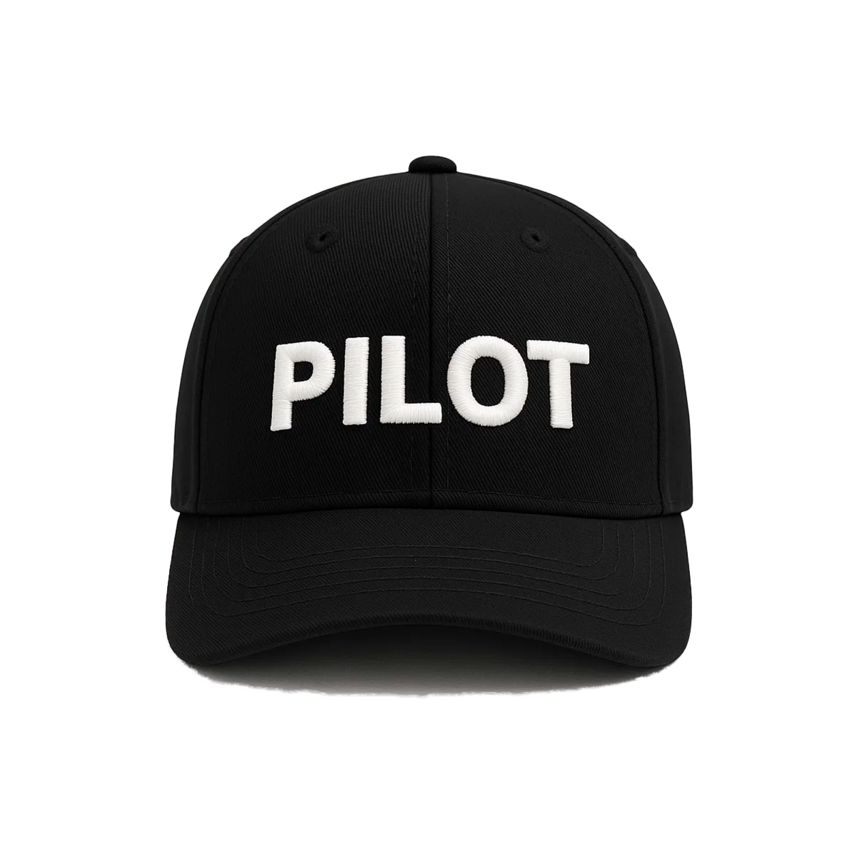 Probel Cap "Pilot", Schwarz mit weißer Stickerei