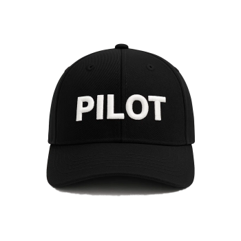 Probel Cap "Pilot", Schwarz mit weißer Stickerei
