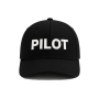 Probel Cap "Pilot", Schwarz mit weißer Stickerei