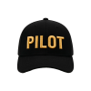 Probel Cap "Pilot", Schwarz mit goldener Stickerei