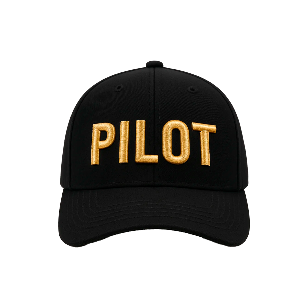 Probel Cap "Pilot", Schwarz mit goldener Stickerei