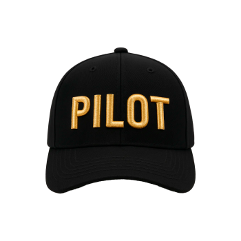 Probel Cap "Pilot", Schwarz mit goldener Stickerei