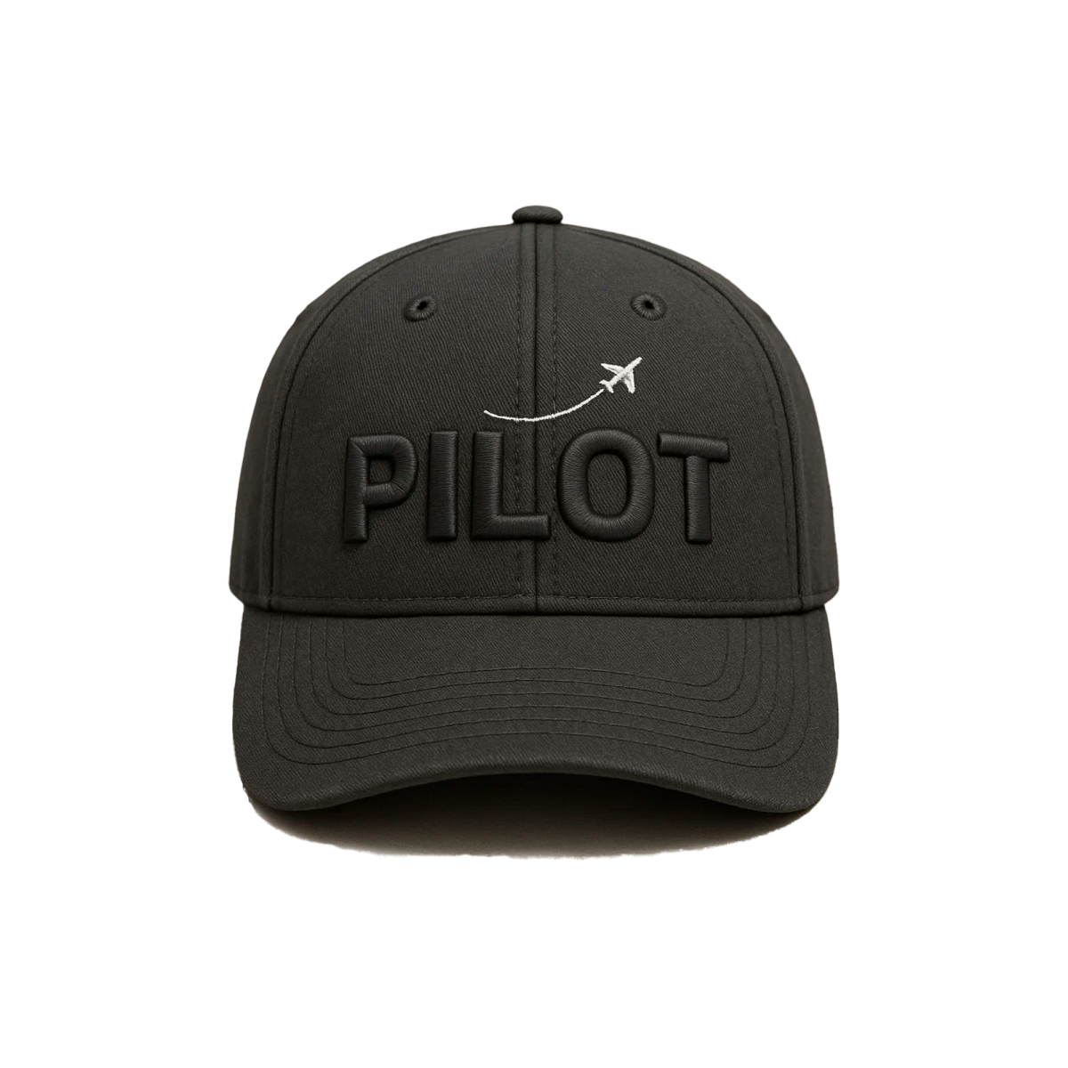 Czapka Probel "Pilot", Czarna z haftem samolotu