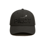 Czapka Probel "Pilot", Czarna z haftem samolotu