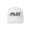 Cap "Pilot", Weiß mit schwarzer Stickerei