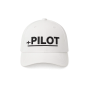 Cap "Pilot", Weiß mit schwarzer Stickerei