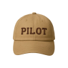 Cap "Pilot", Beige mit brauner Stickerei