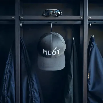 Classic Cap "PILOT" – 6-Panel Basecap mit Stickerei