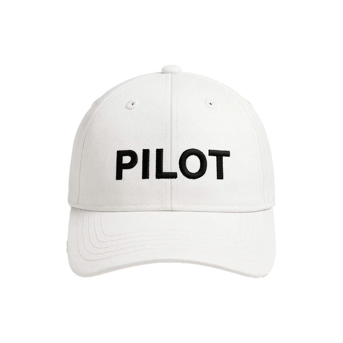Probel Cap "Pilot", Weiß mit schwarzer Stickerei
