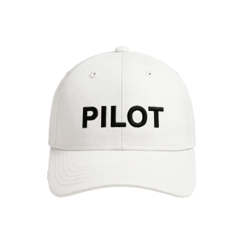Probel Cap "Pilot", Weiß mit schwarzer Stickerei