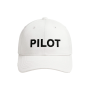 Cappellino Probel "Pilot", bianco con ricamo nero