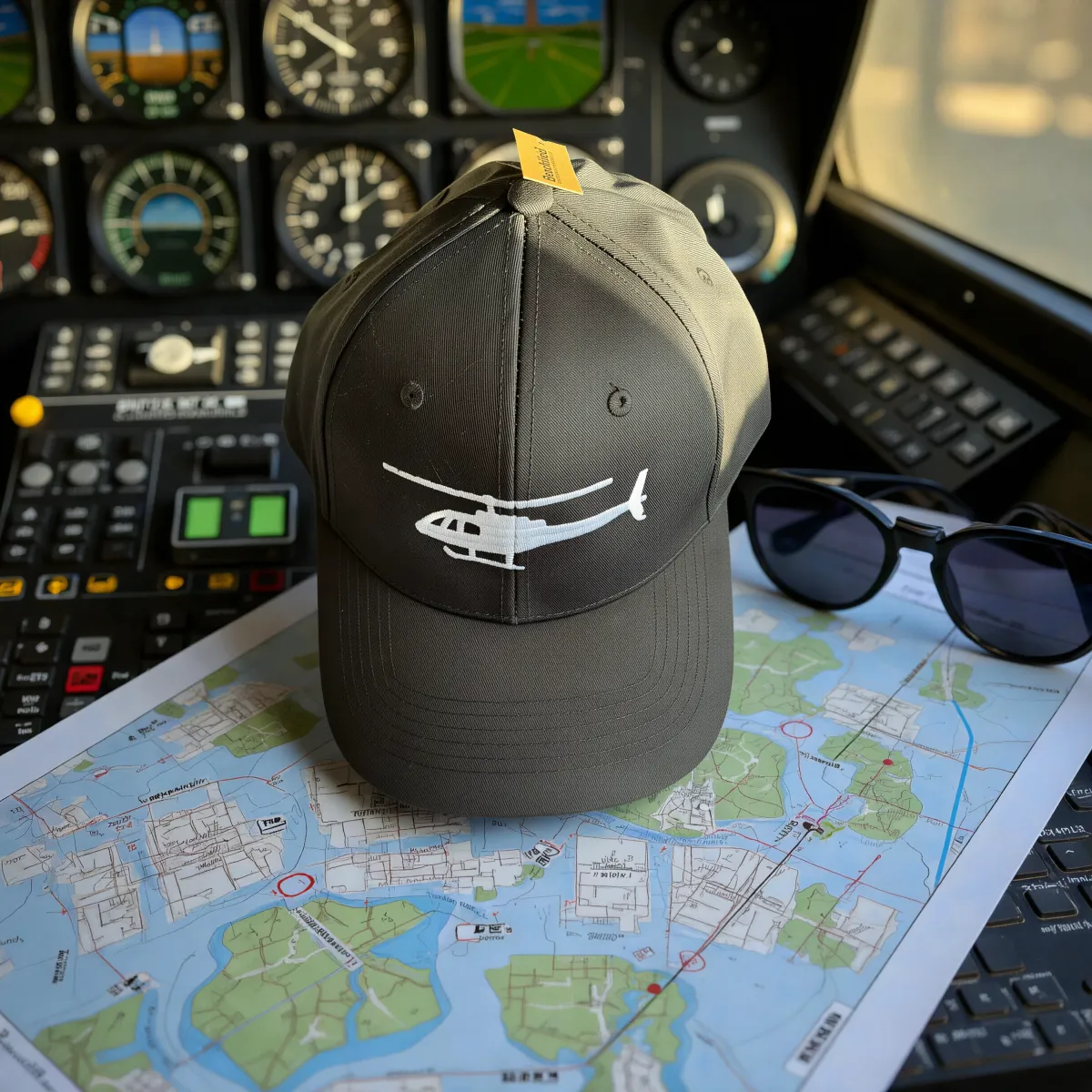 Classic Cap "Helicopter" – 6-Panel Basecap mit Stickerei