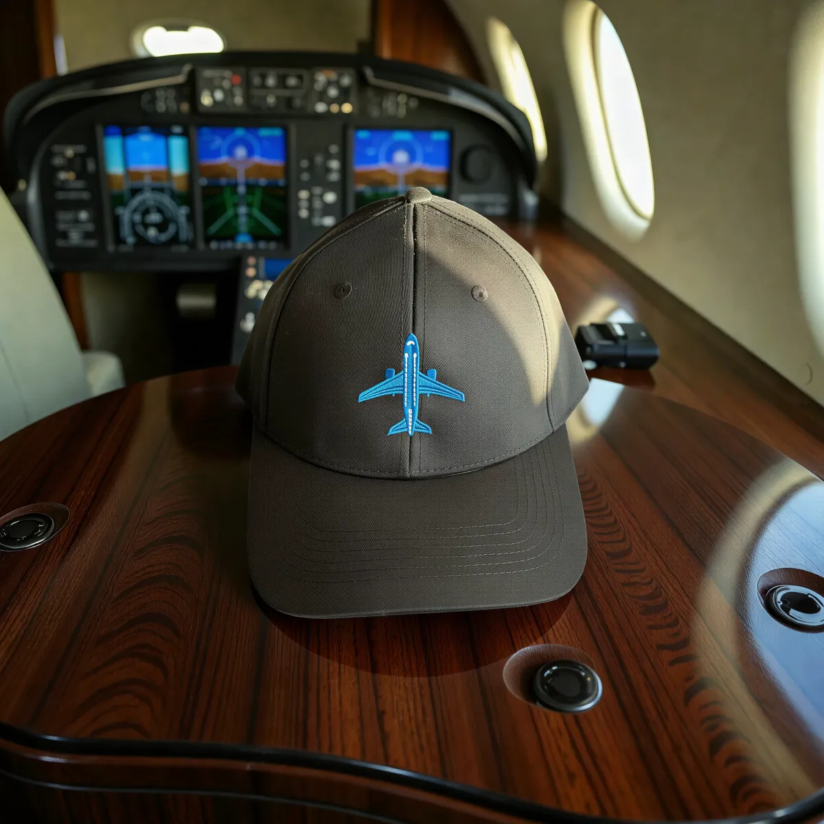 Klassische Cap "Airplane" Schwarz