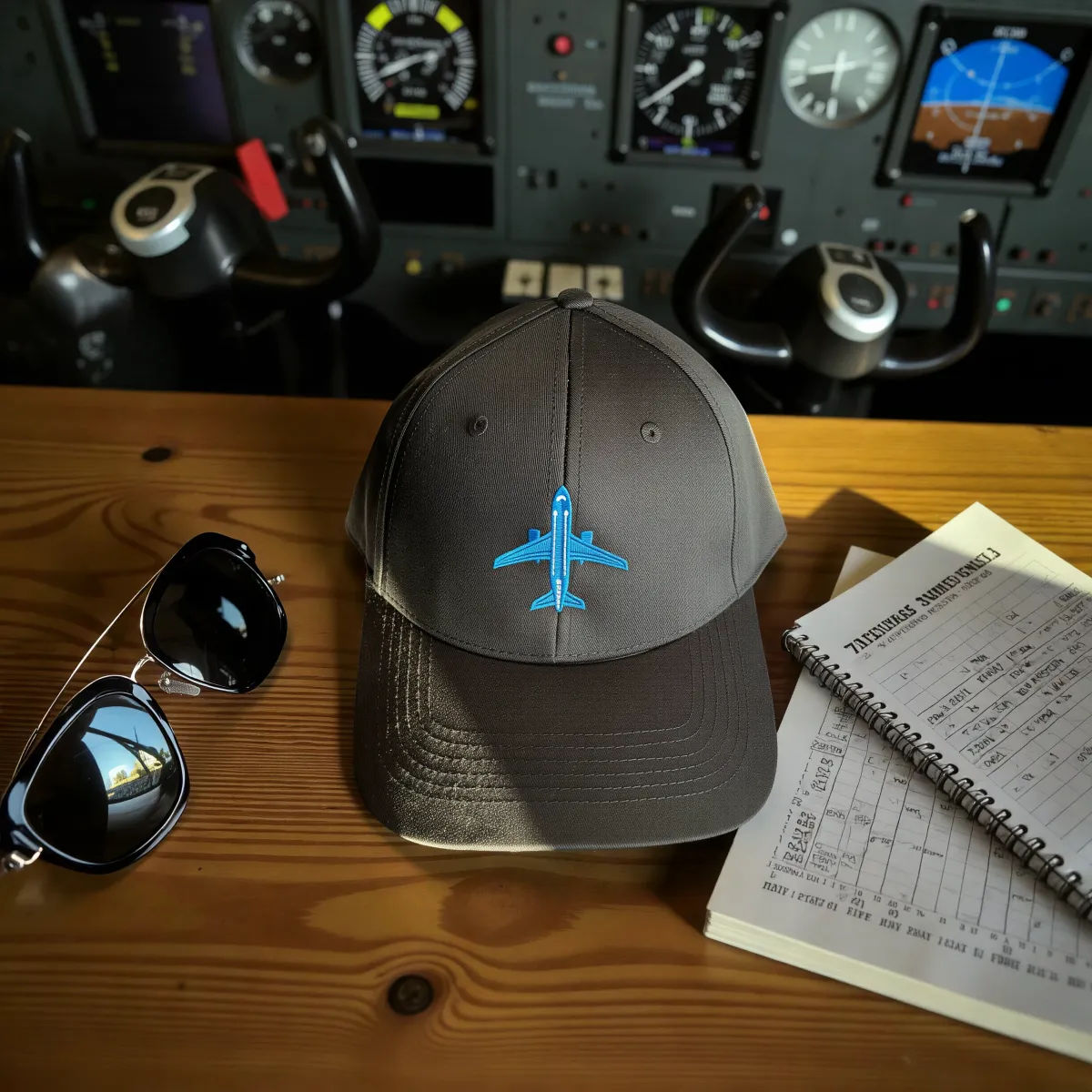 Klassische Cap "Airplane" Schwarz