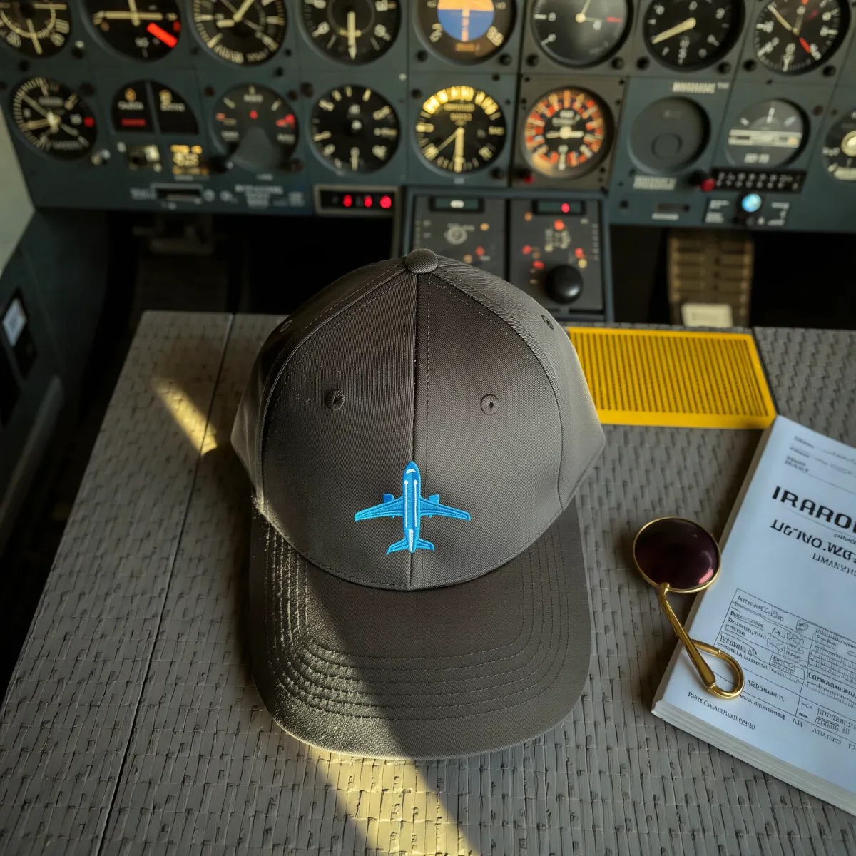 Klassische Cap "Airplane" Schwarz