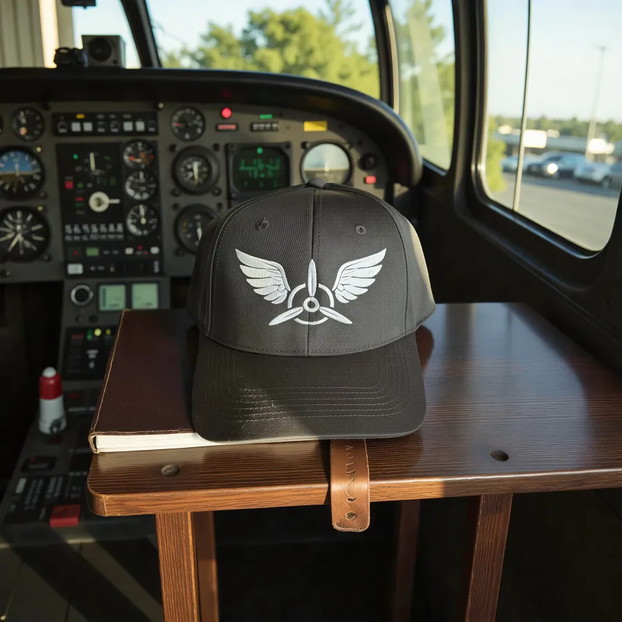 Cap „Wings & Propeller“, Schwarz