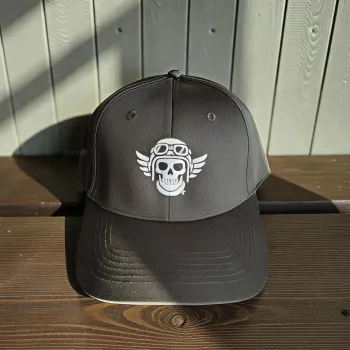 Klassische Cap "Aviation Skull" Schwarz