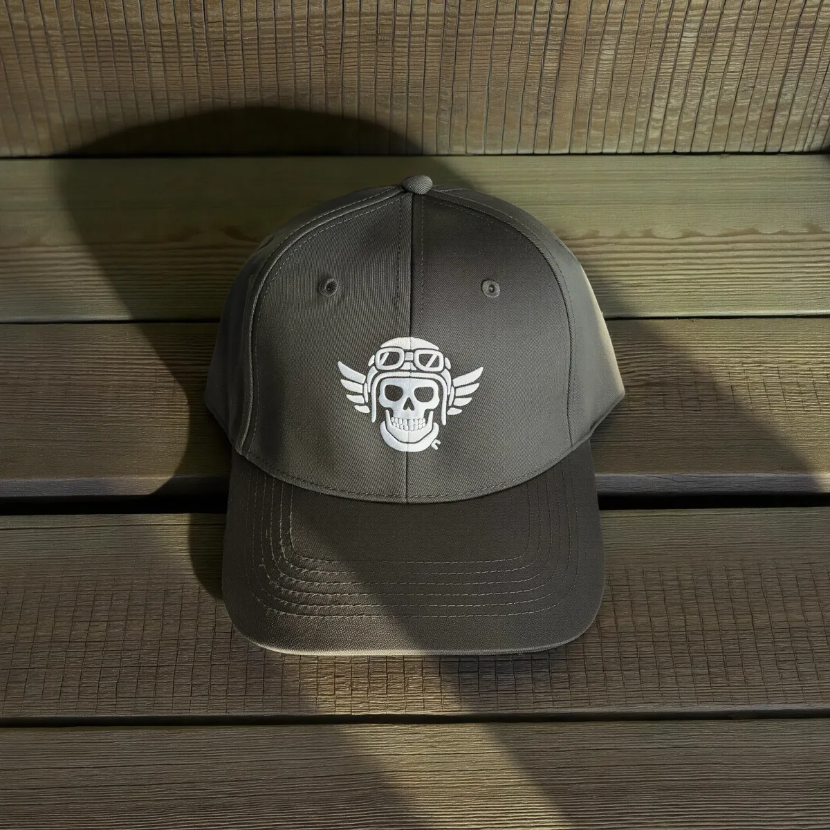Klassische Cap "Aviation Skull" Schwarz
