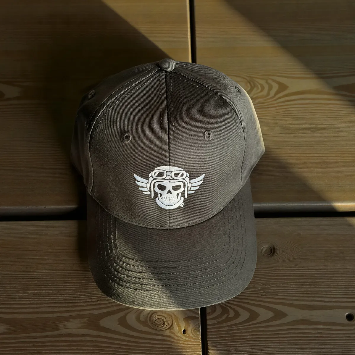Klassische Cap "Aviation Skull" Schwarz