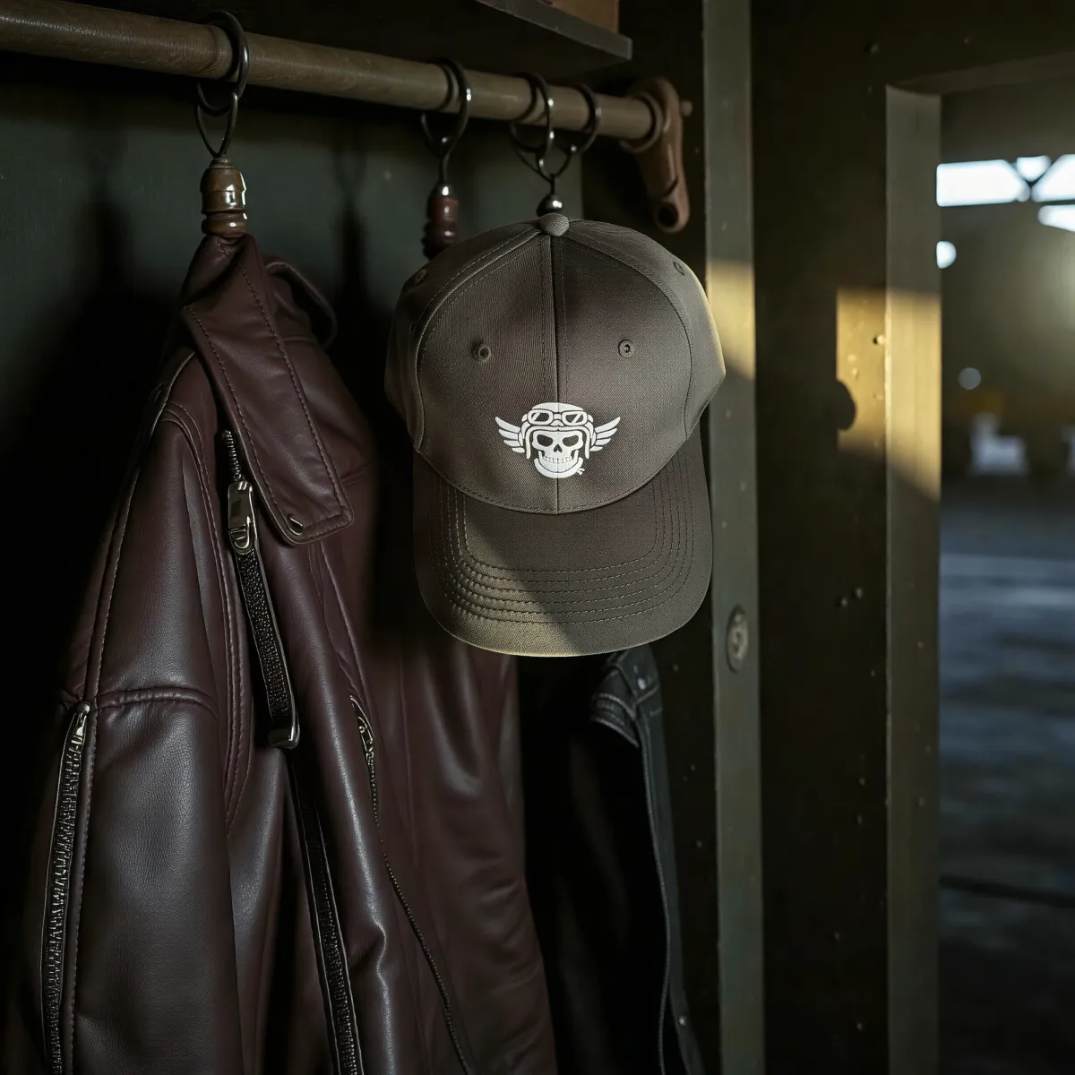 Klassische Cap "Aviation Skull" Schwarz