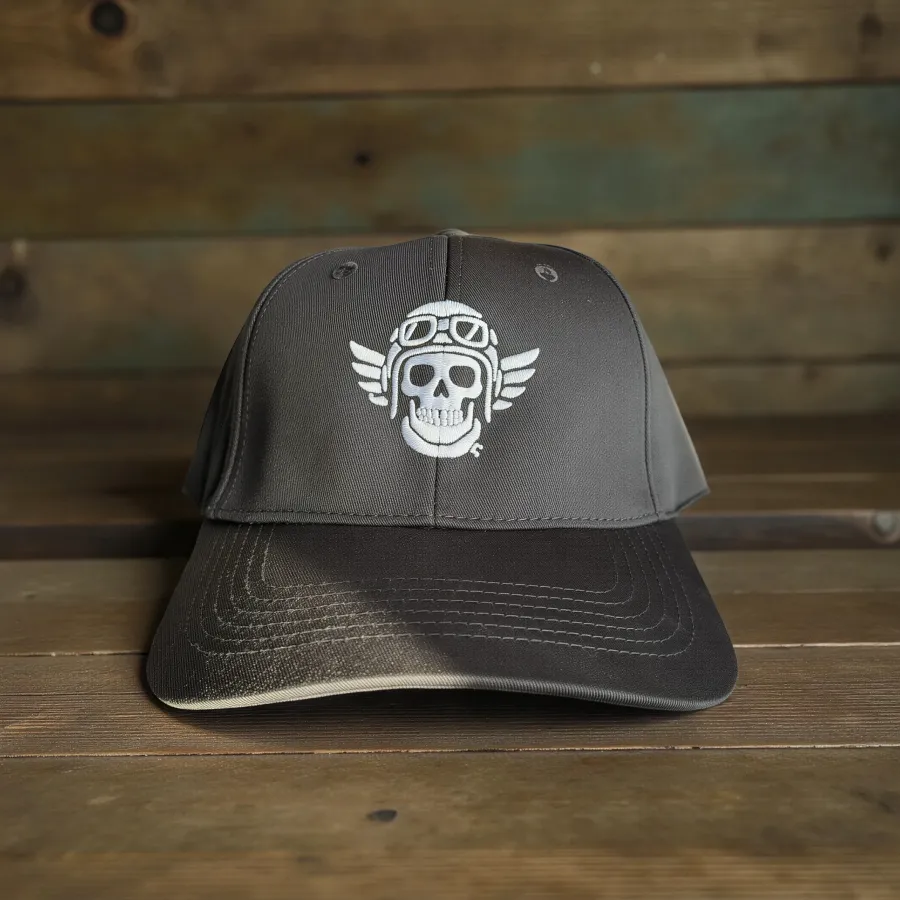Cap „Aviation Skull“, Schwarz