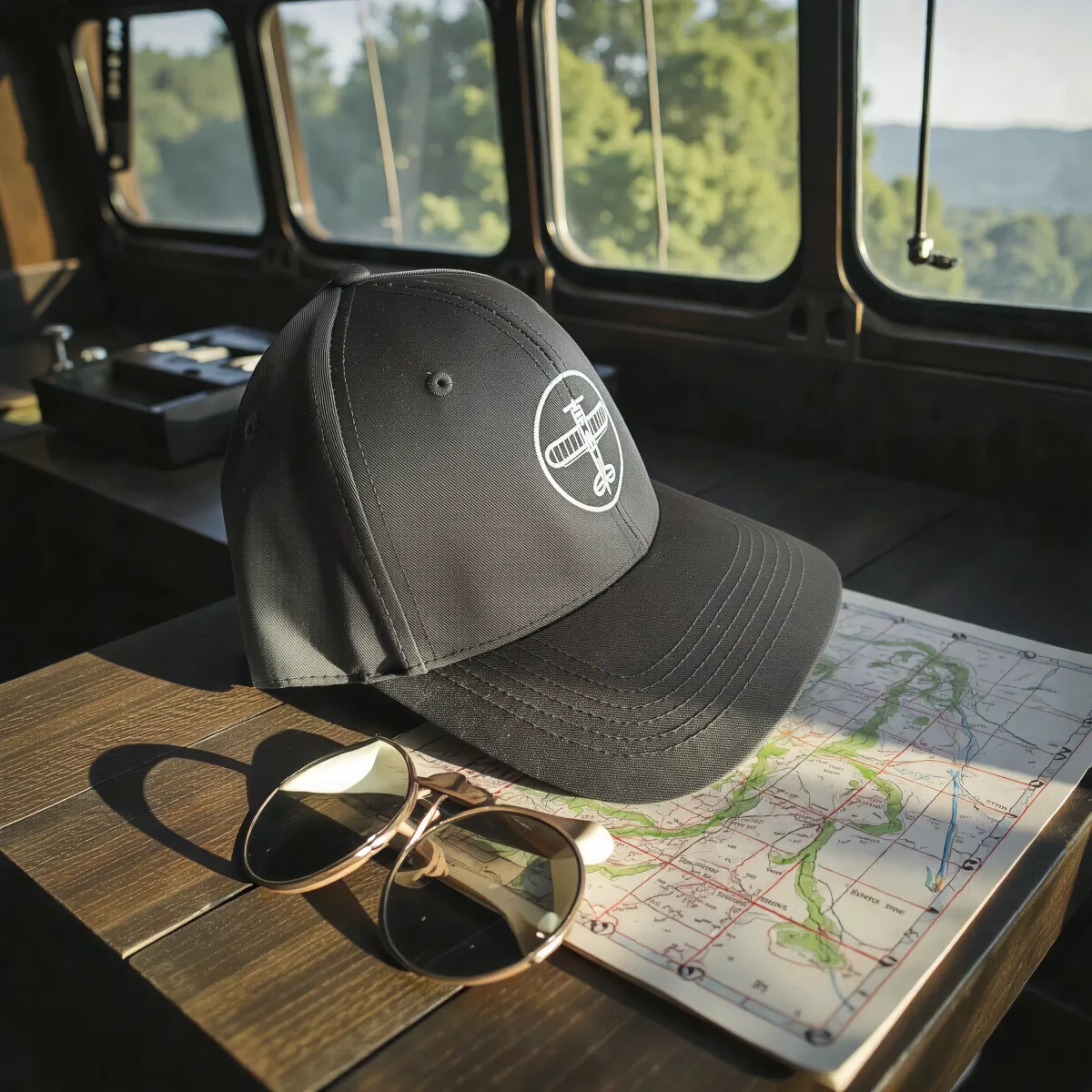Klassische Cap "Aviation Emblem" Schwarz
