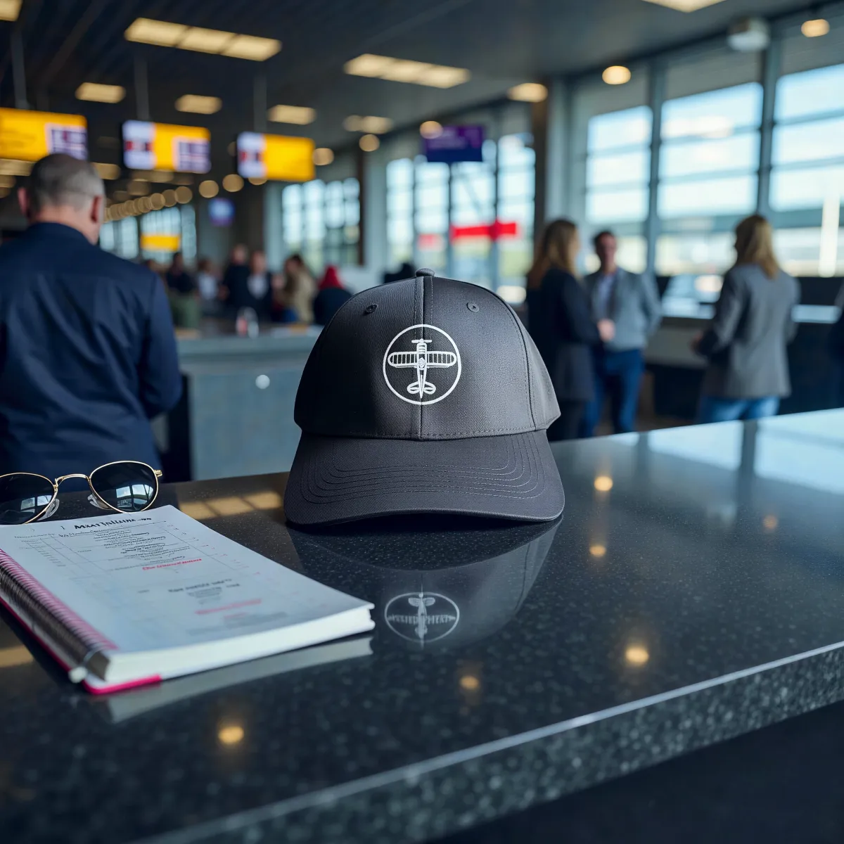 Klassische Cap "Aviation Emblem" Schwarz