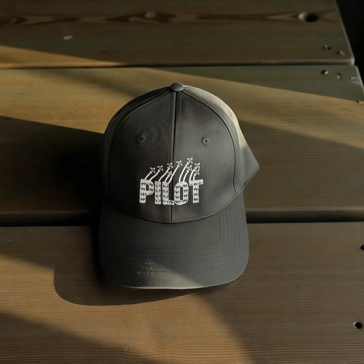 Klassische Cap "PILOT" Schwarz