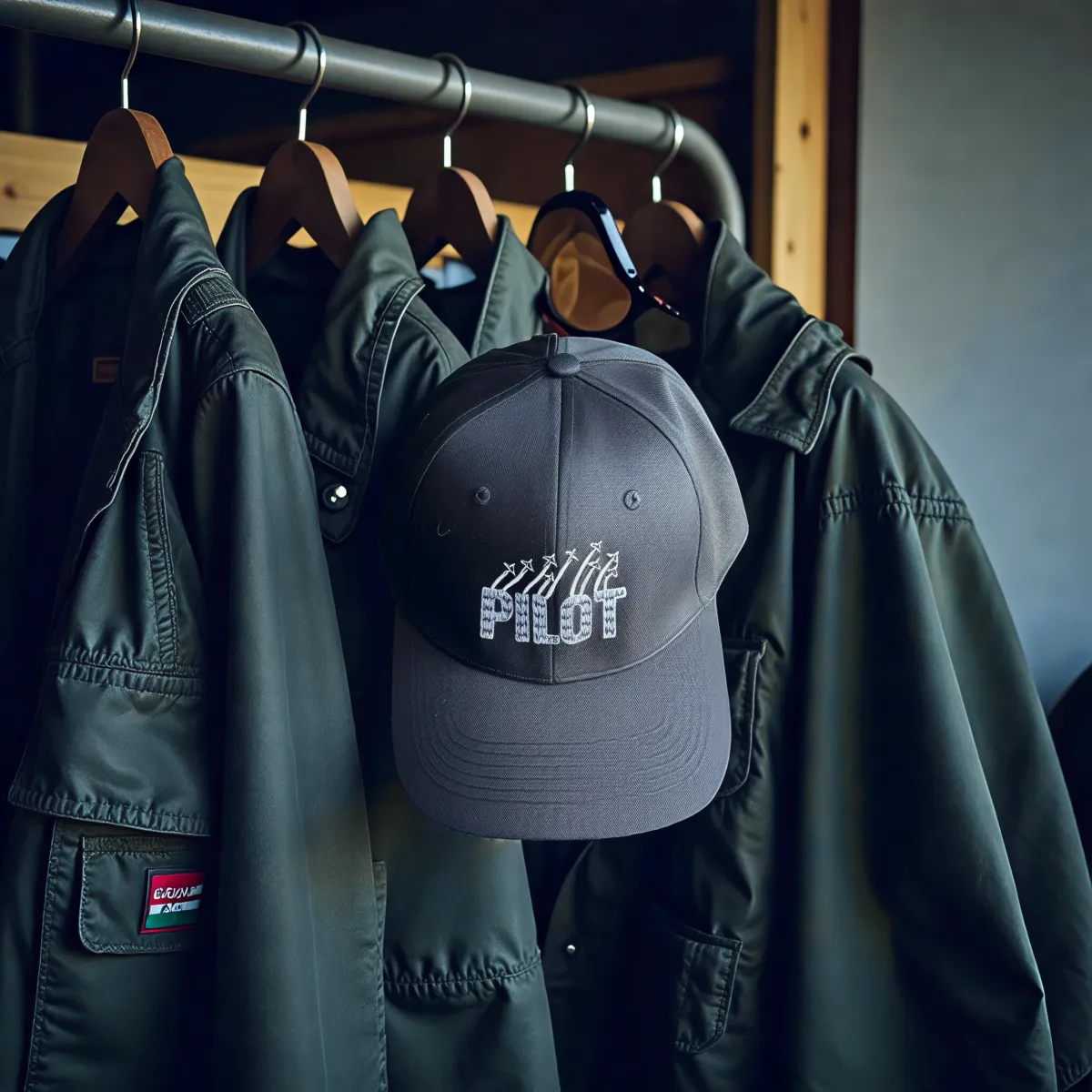Klassische Cap "PILOT" Schwarz