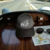 Klassische Cap "PILOT" Schwarz