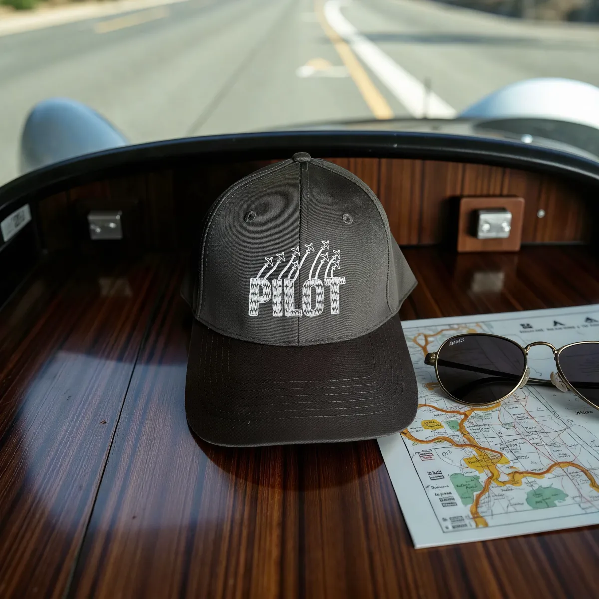 Klassische Cap "PILOT" Schwarz