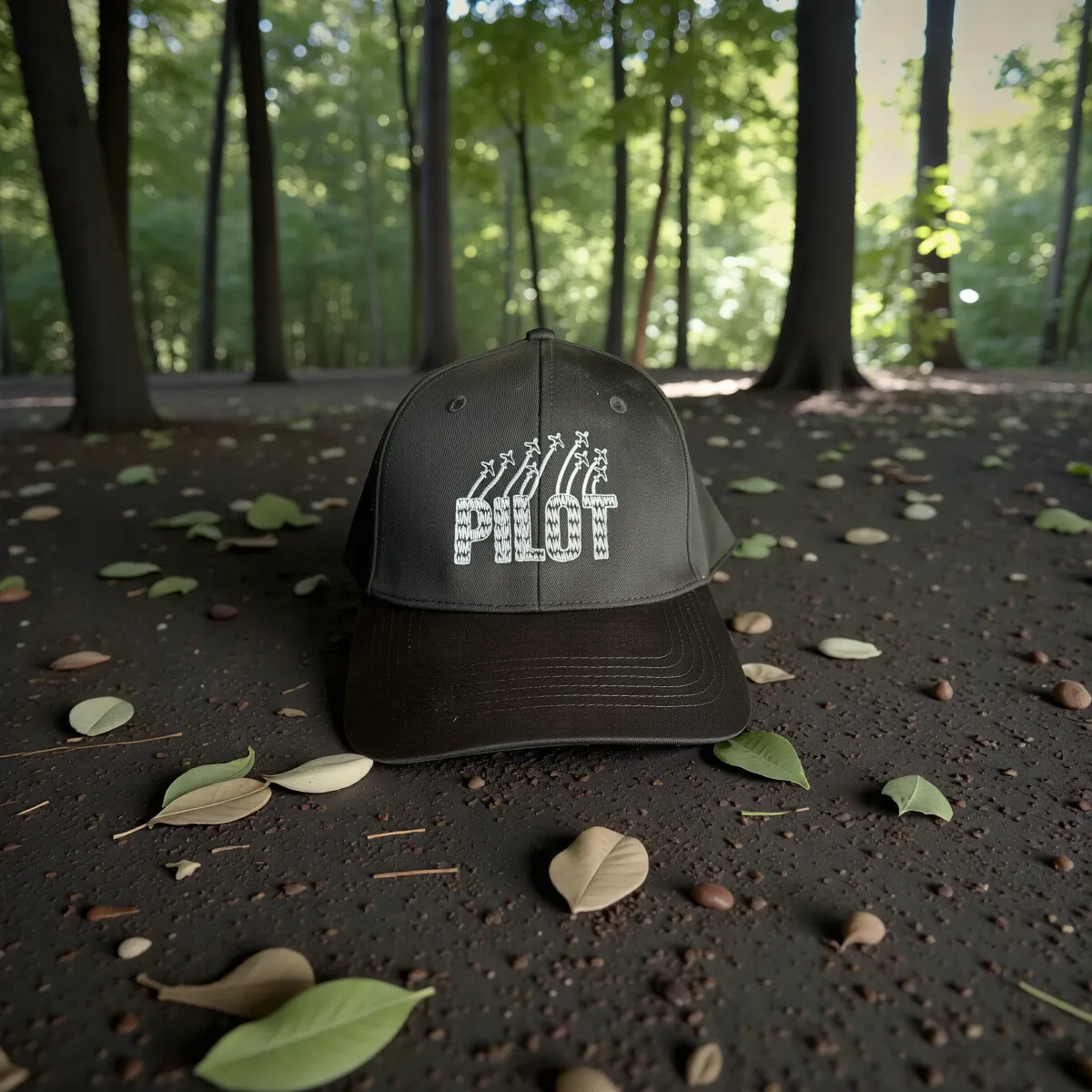 Klassische Cap "PILOT" Schwarz