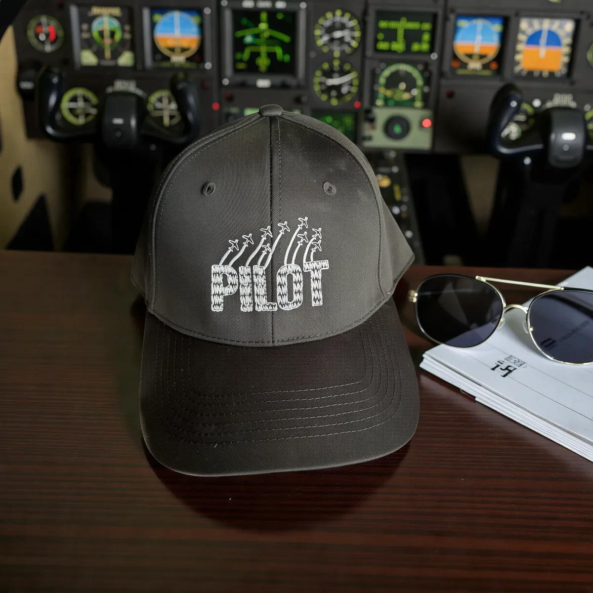 Klassische Cap "PILOT" Schwarz