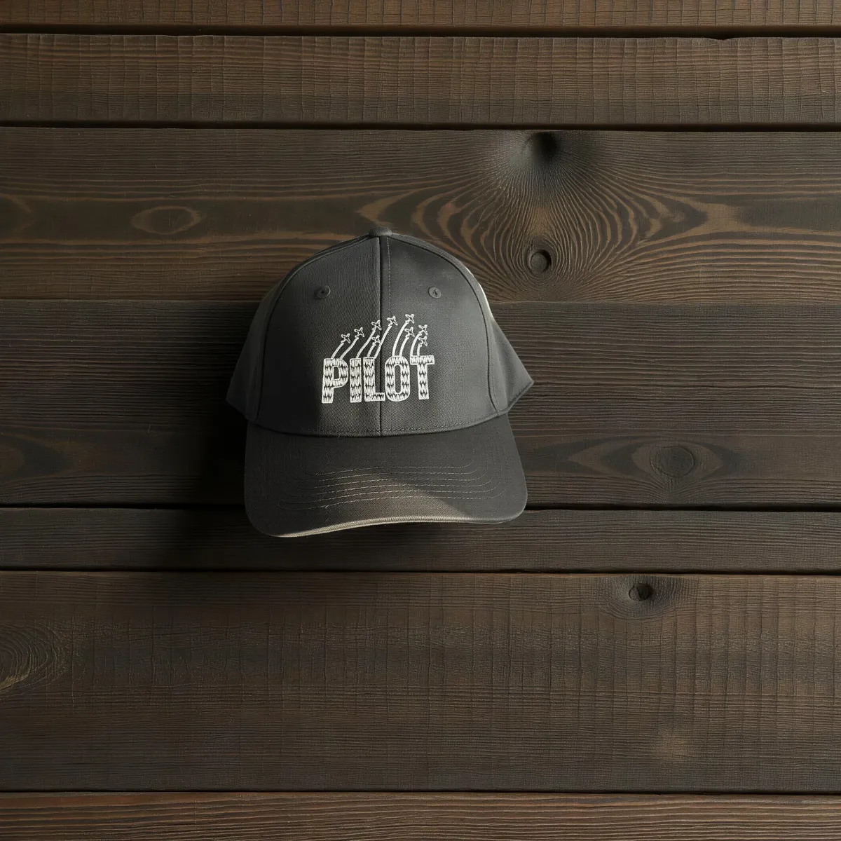 Klassische Cap "PILOT" Schwarz