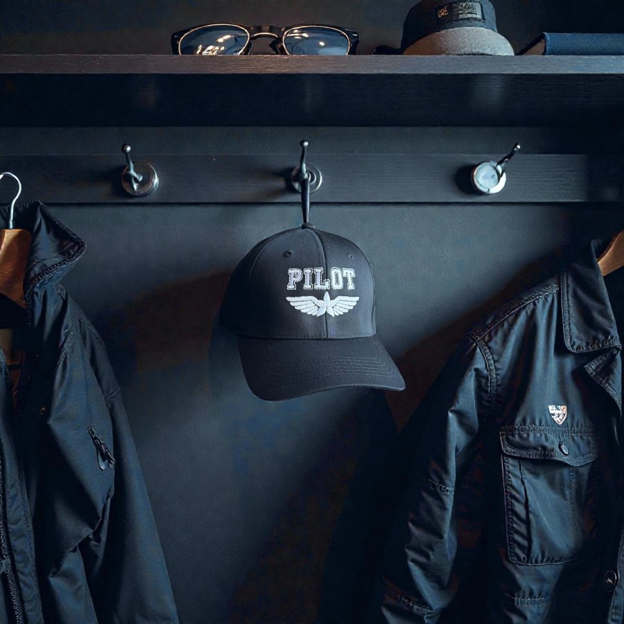 Cap „PILOT Wings“, Schwarz