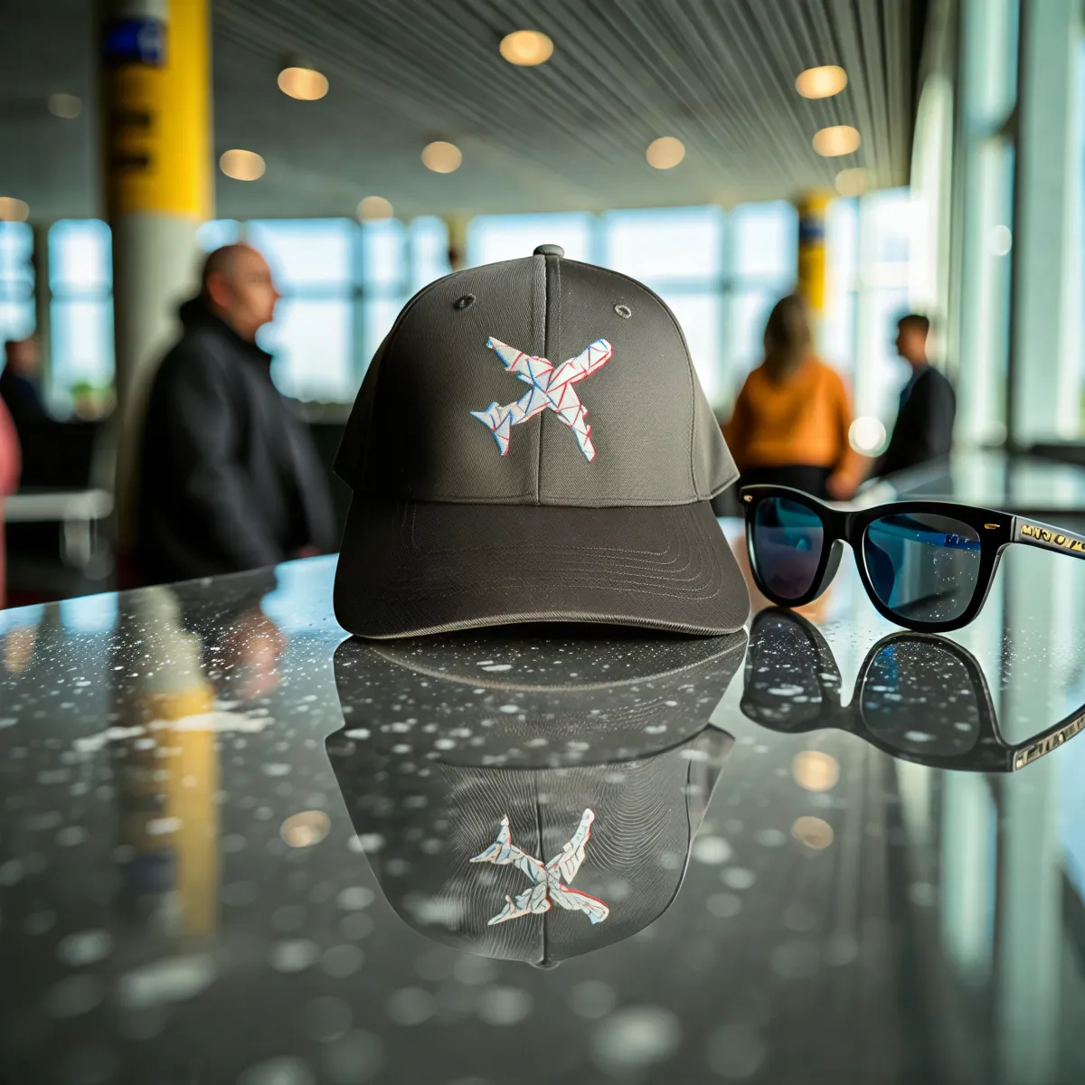 Klassische Cap "Aviation Lines" Schwarz
