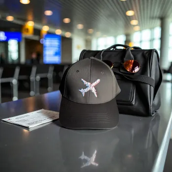 Klassische Cap "Aviation Lines" Schwarz