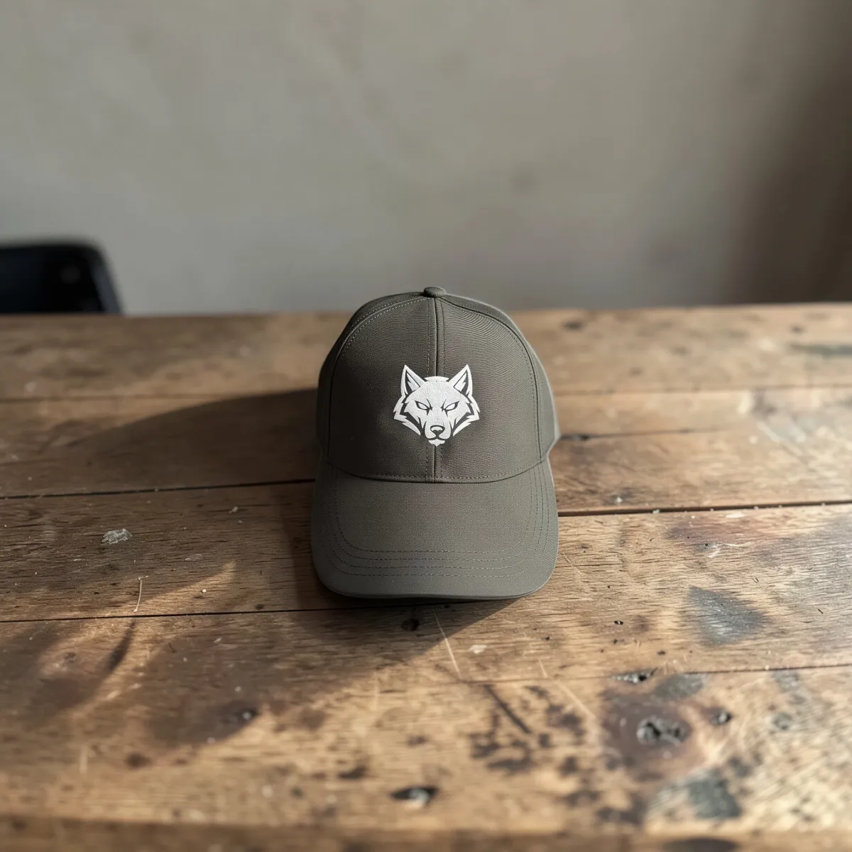 Water Resistant Cap "Wolf Icon" Oliv
