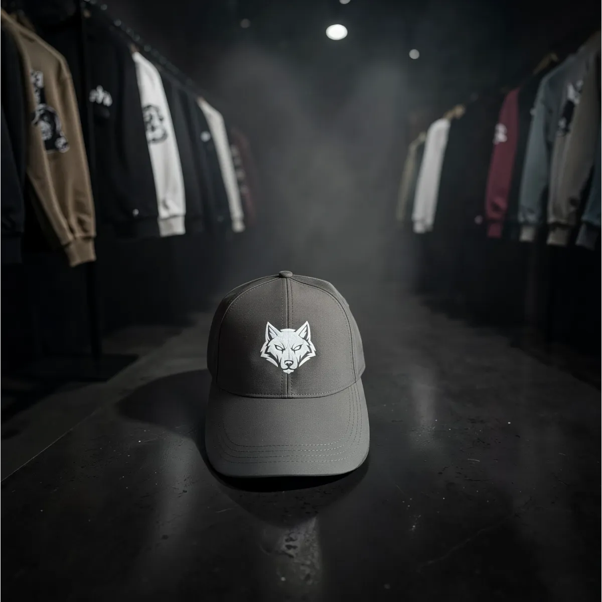 Water Resistant Cap "Wolf Icon" Oliv