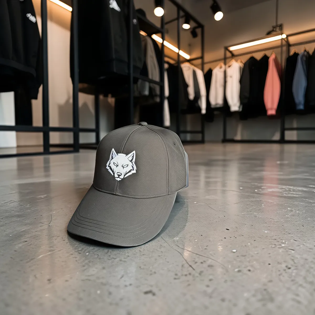 Water Resistant Cap "Wolf Icon" Oliv