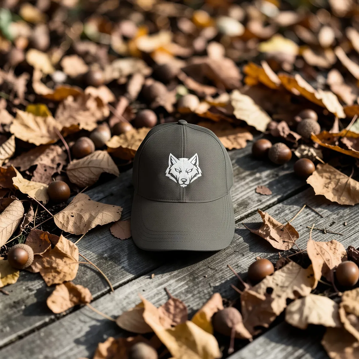 Water Resistant Cap "Wolf Icon" Oliv
