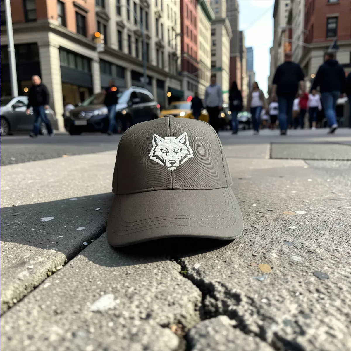 Water Resistant Cap "Wolf Icon" Oliv