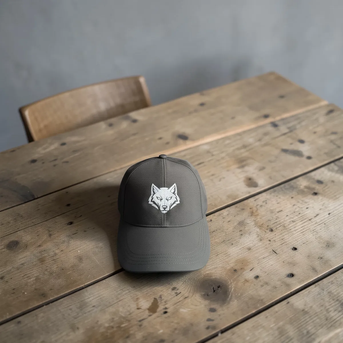 Water Resistant Cap "Wolf Icon" Oliv