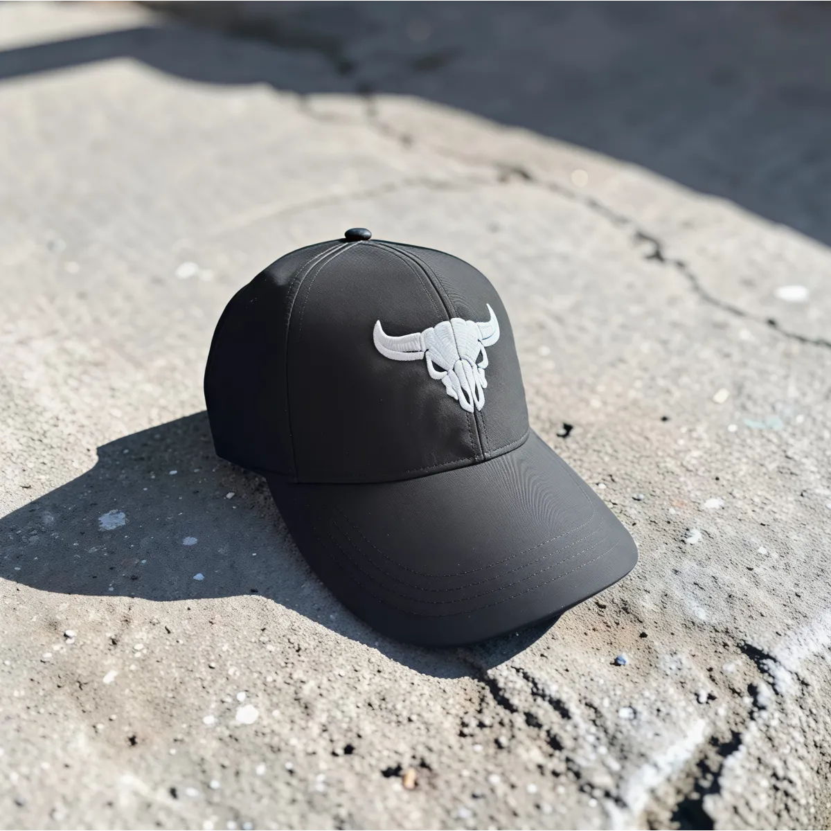Klassische Cap "Bull Skull" Schwarz